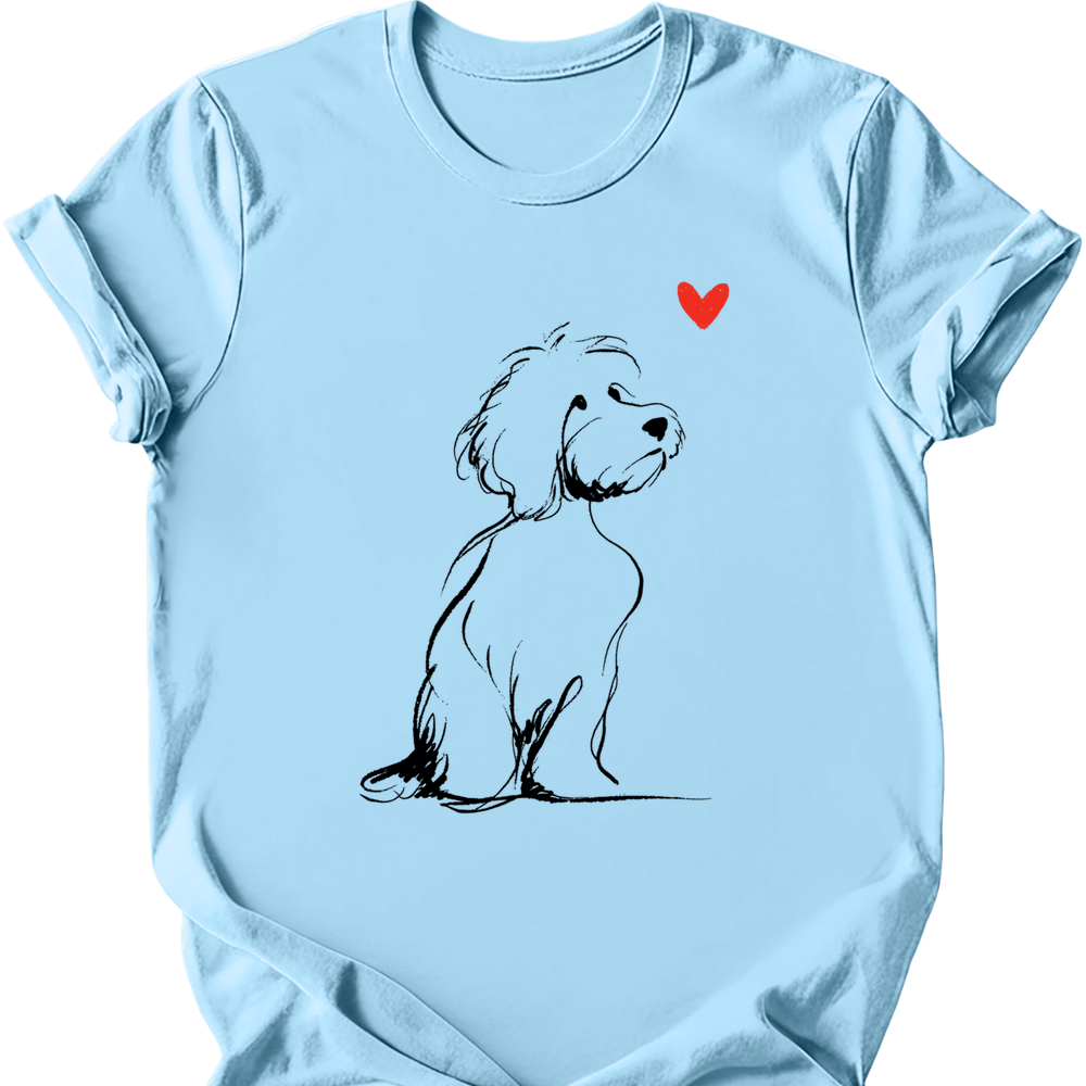 Cavapoo sketch tee light blue