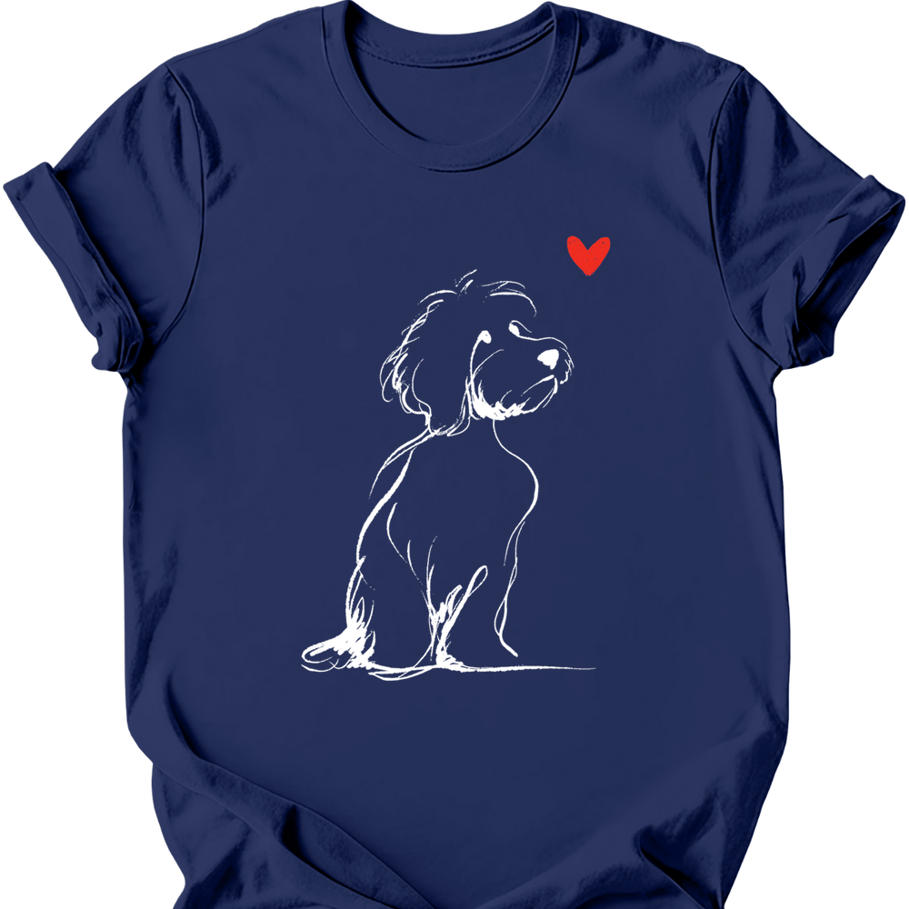 Cavapoo sketch tee navy