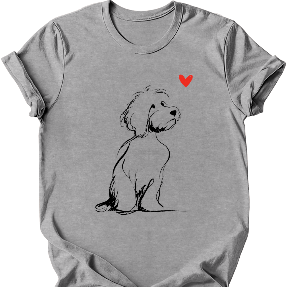 Cavapoo sketch tee sport grey