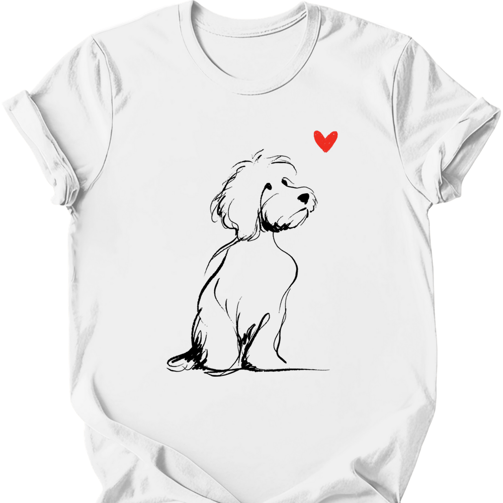 Cavapoo sketch tee white