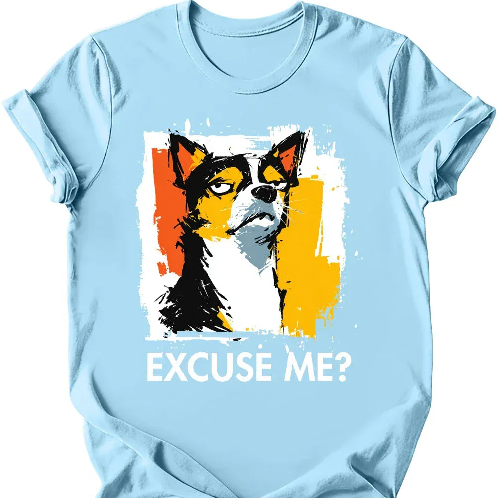 Chihuahua excuse me tee light blue