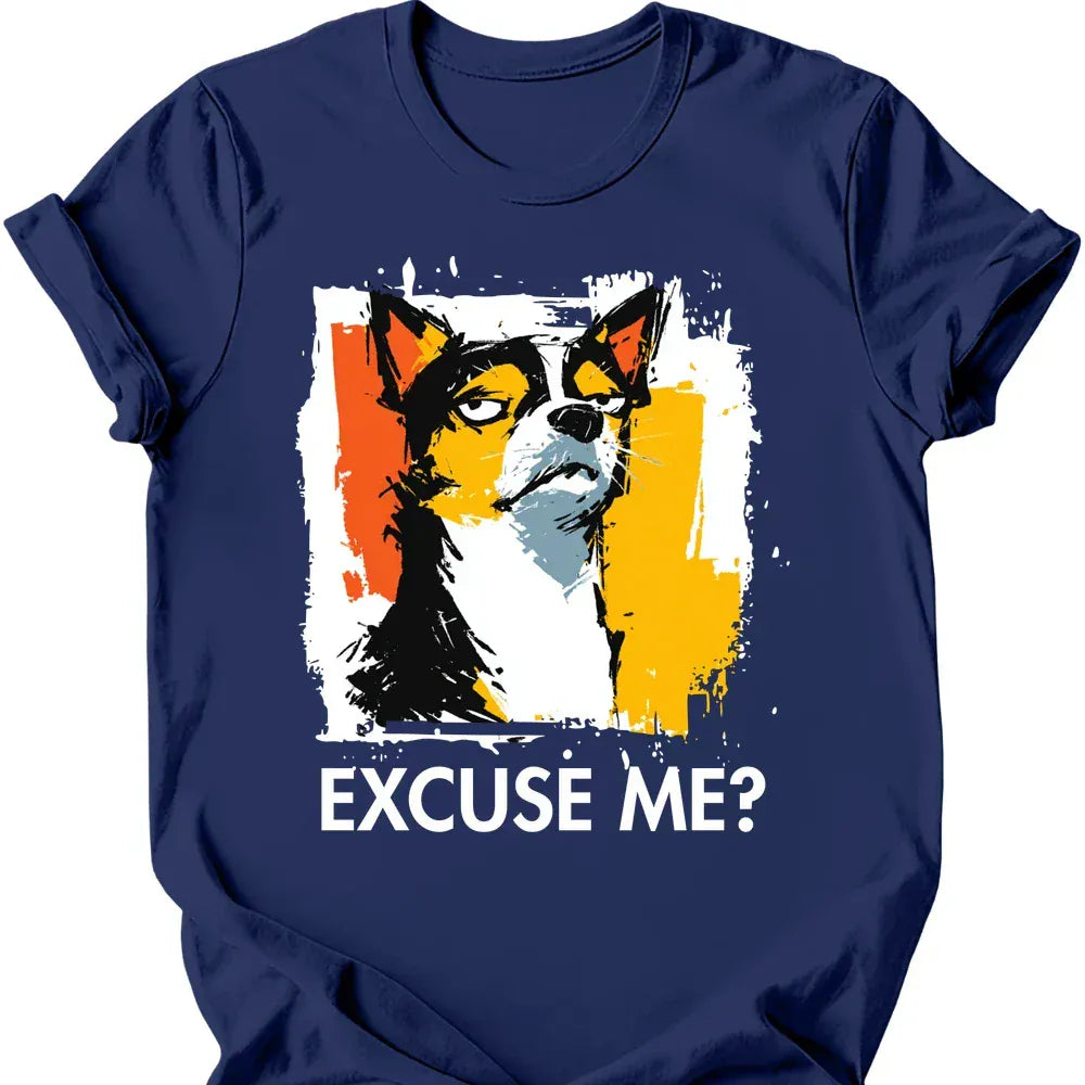 Chihuahua excuse me tee navy