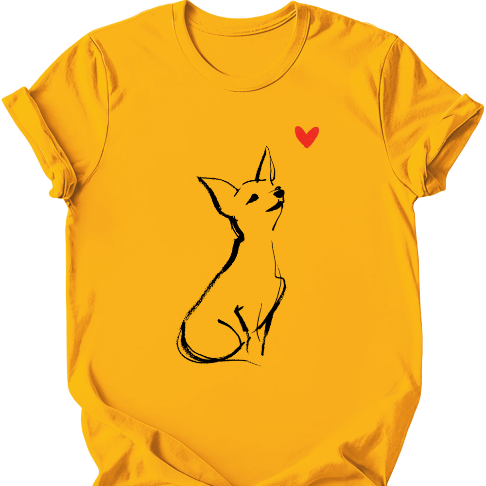 Chihuahua sketch tee gold