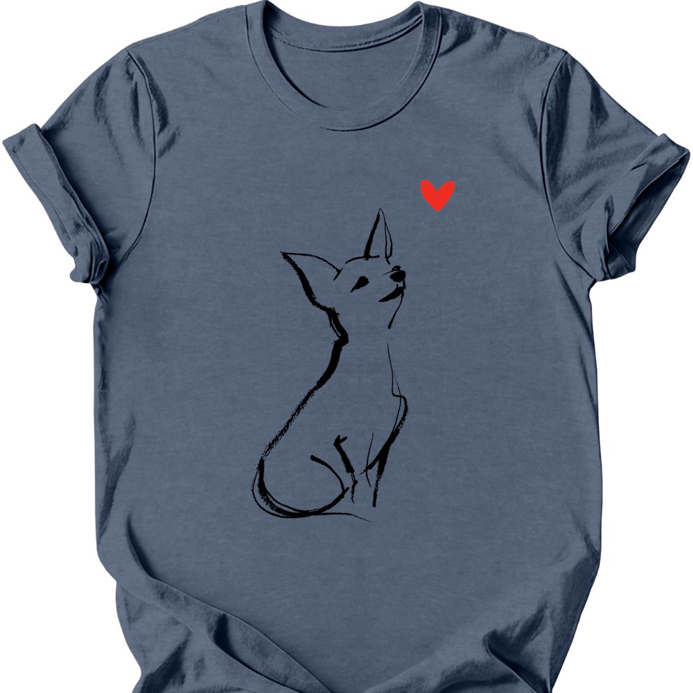 Chihuahua sketch tee heather indigo
