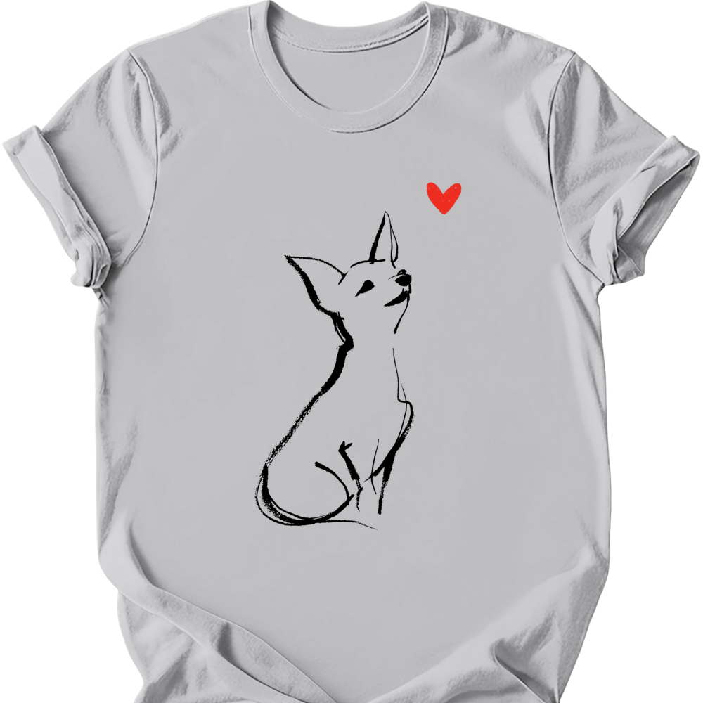 Chihuahua sketch tee ice grey