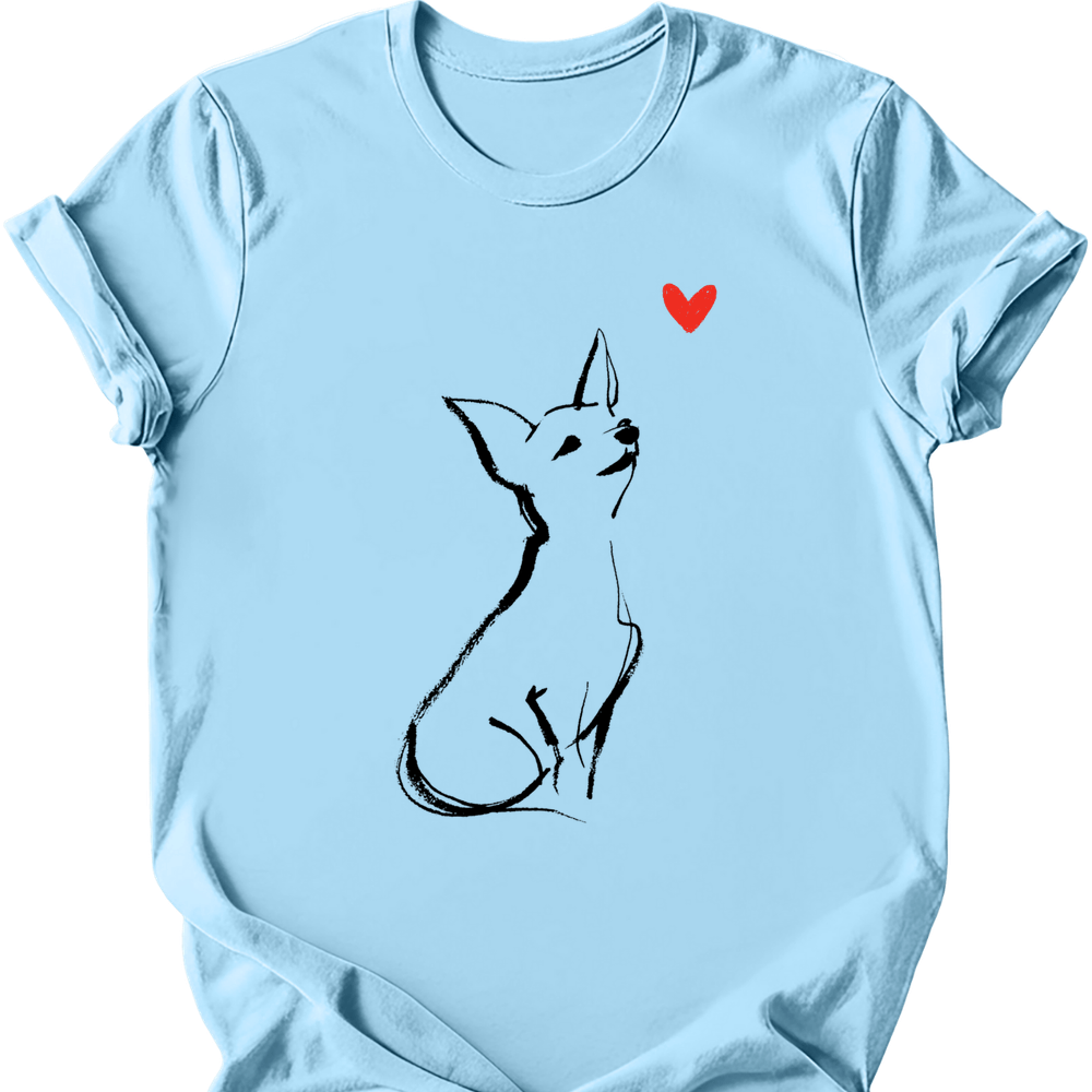 Chihuahua sketch tee light blue
