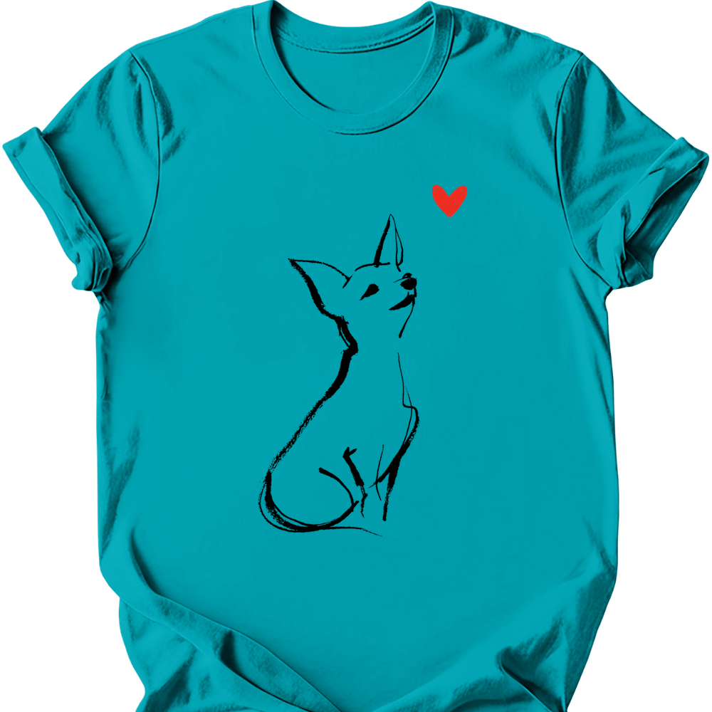 Chihuahua sketch tee tropical blue