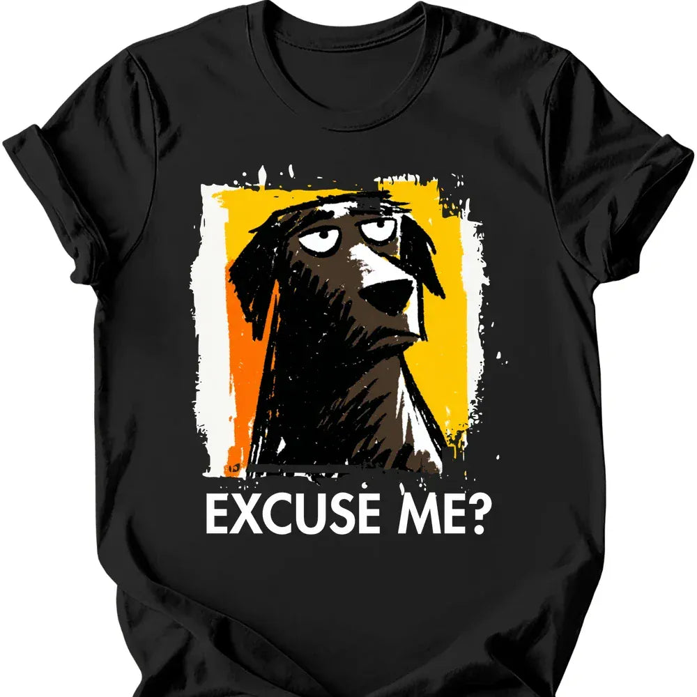 Chocolate Labrador excuse me tee black