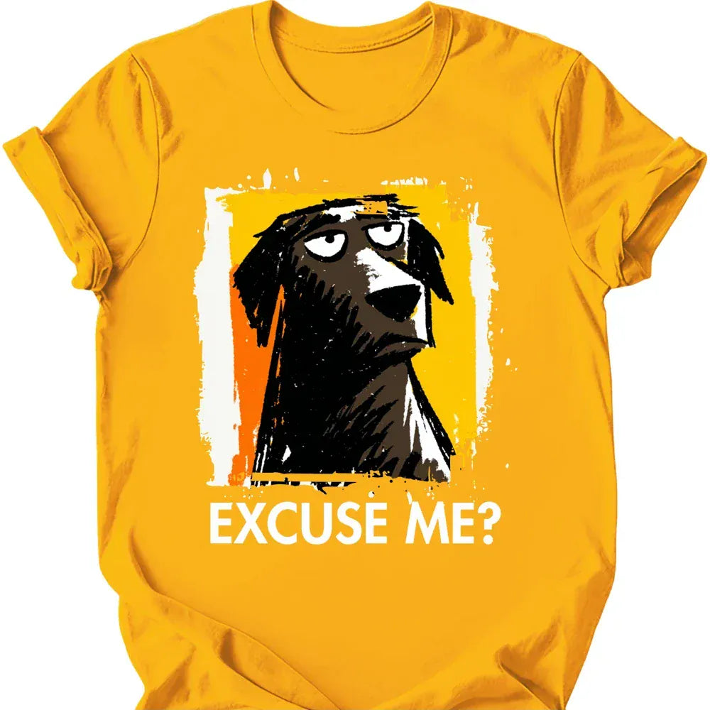 Chocolate Labrador excuse me tee gold