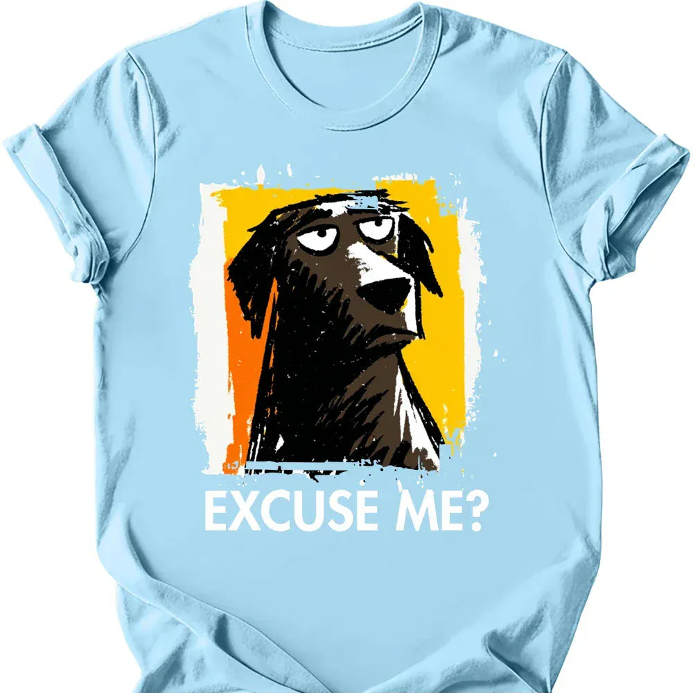 Chocolate Labrador excuse me tee light blue