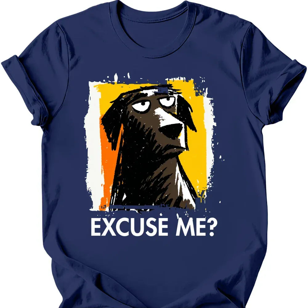 Chocolate Labrador excuse me tee navy