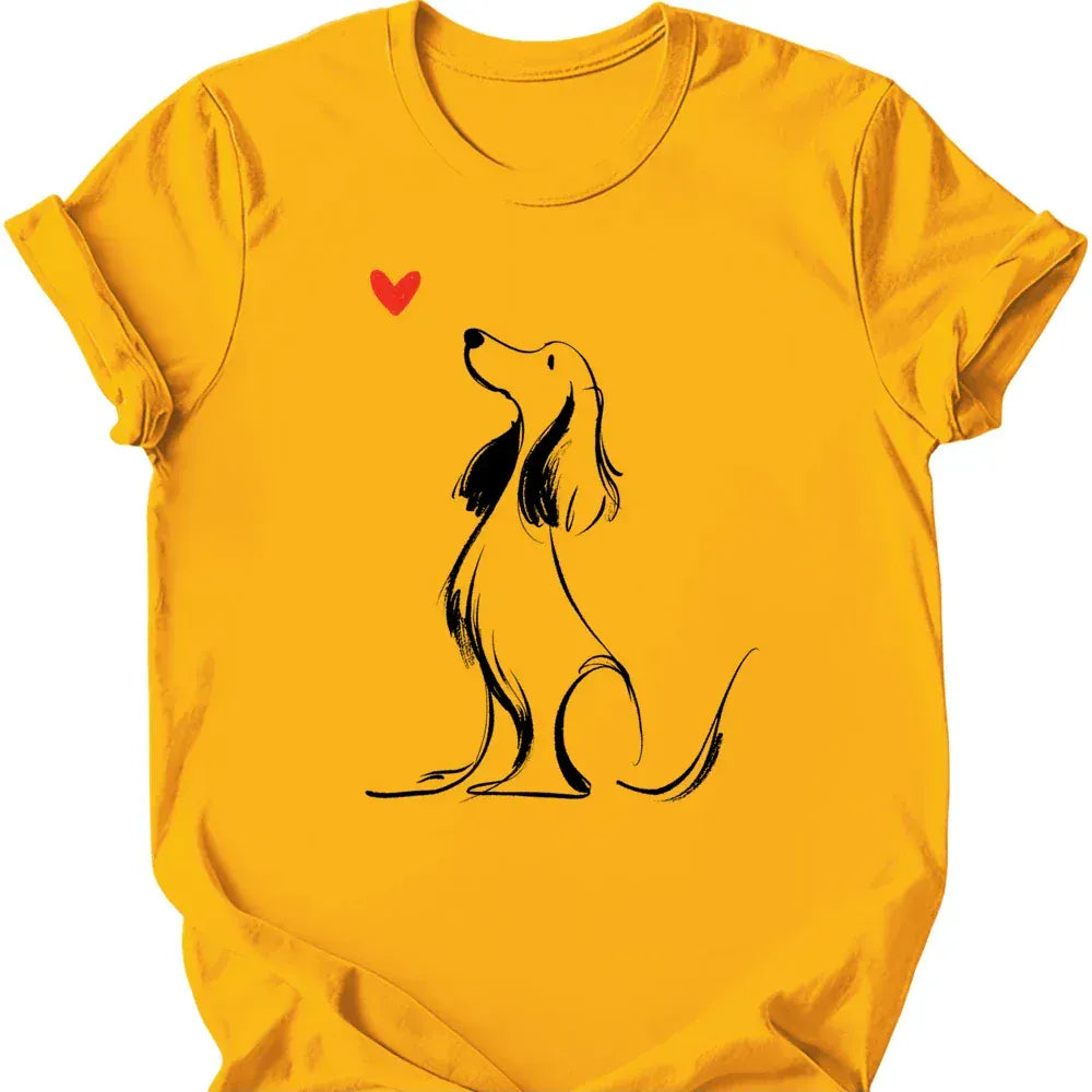 Cocker Spaniel sketch tee gold