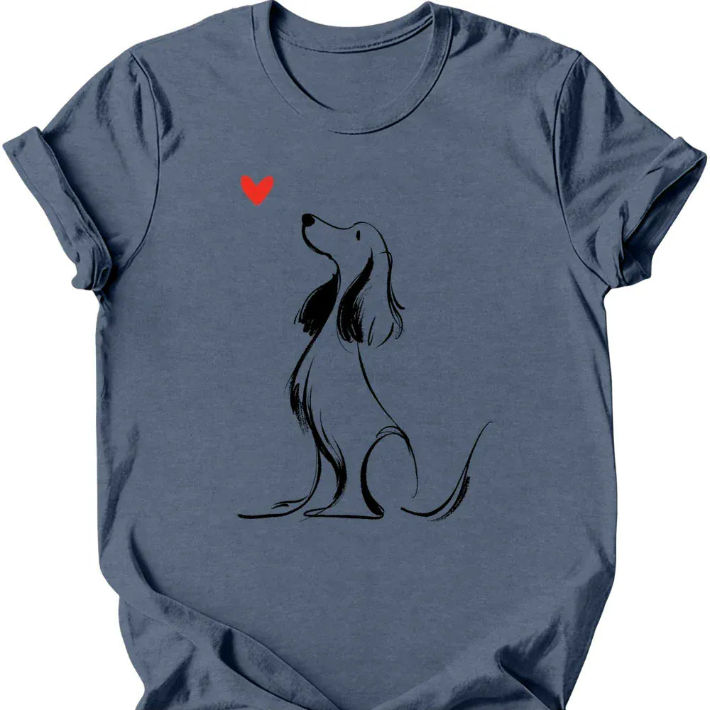 Cocker Spaniel sketch tee heather indigo