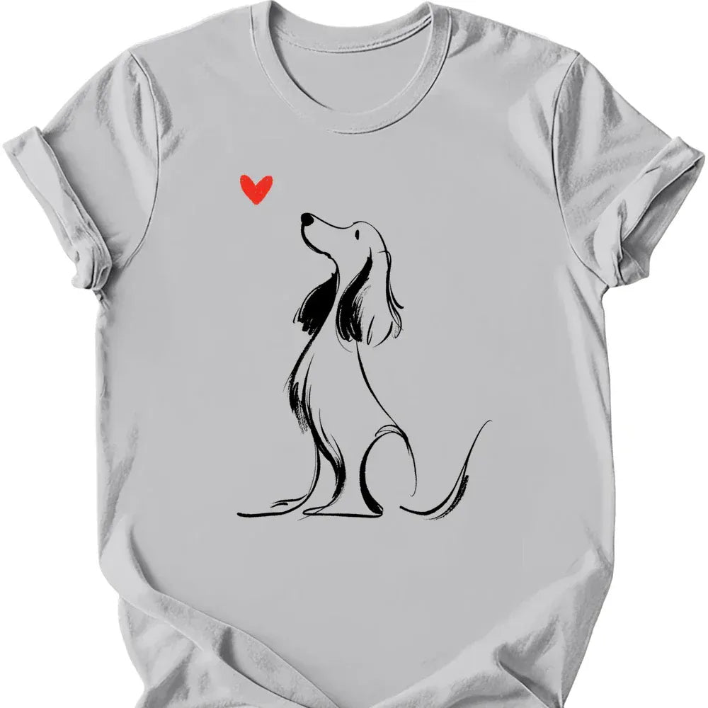 Cocker Spaniel sketch tee ice grey