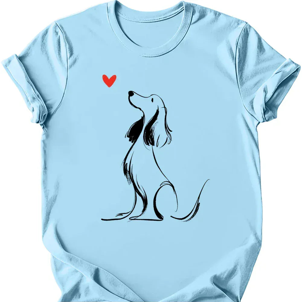 Cocker Spaniel sketch tee light blue
