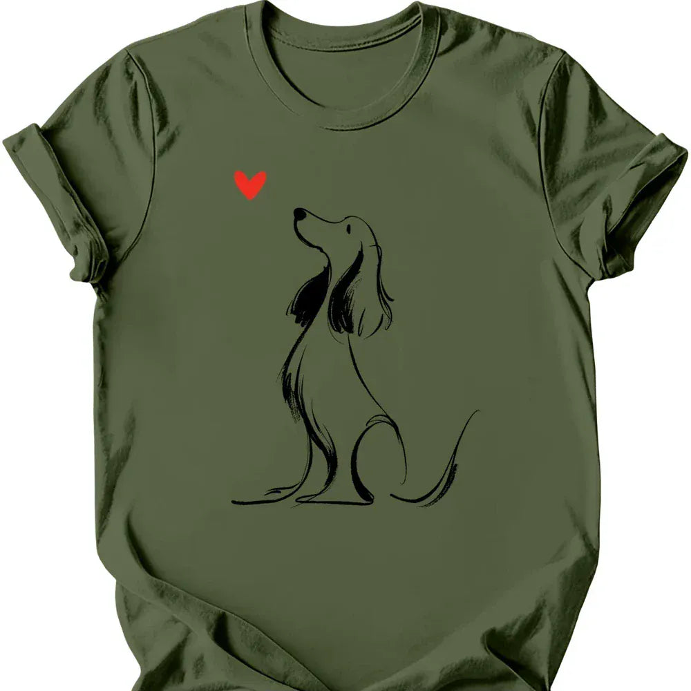 Cocker Spaniel sketch tee military green