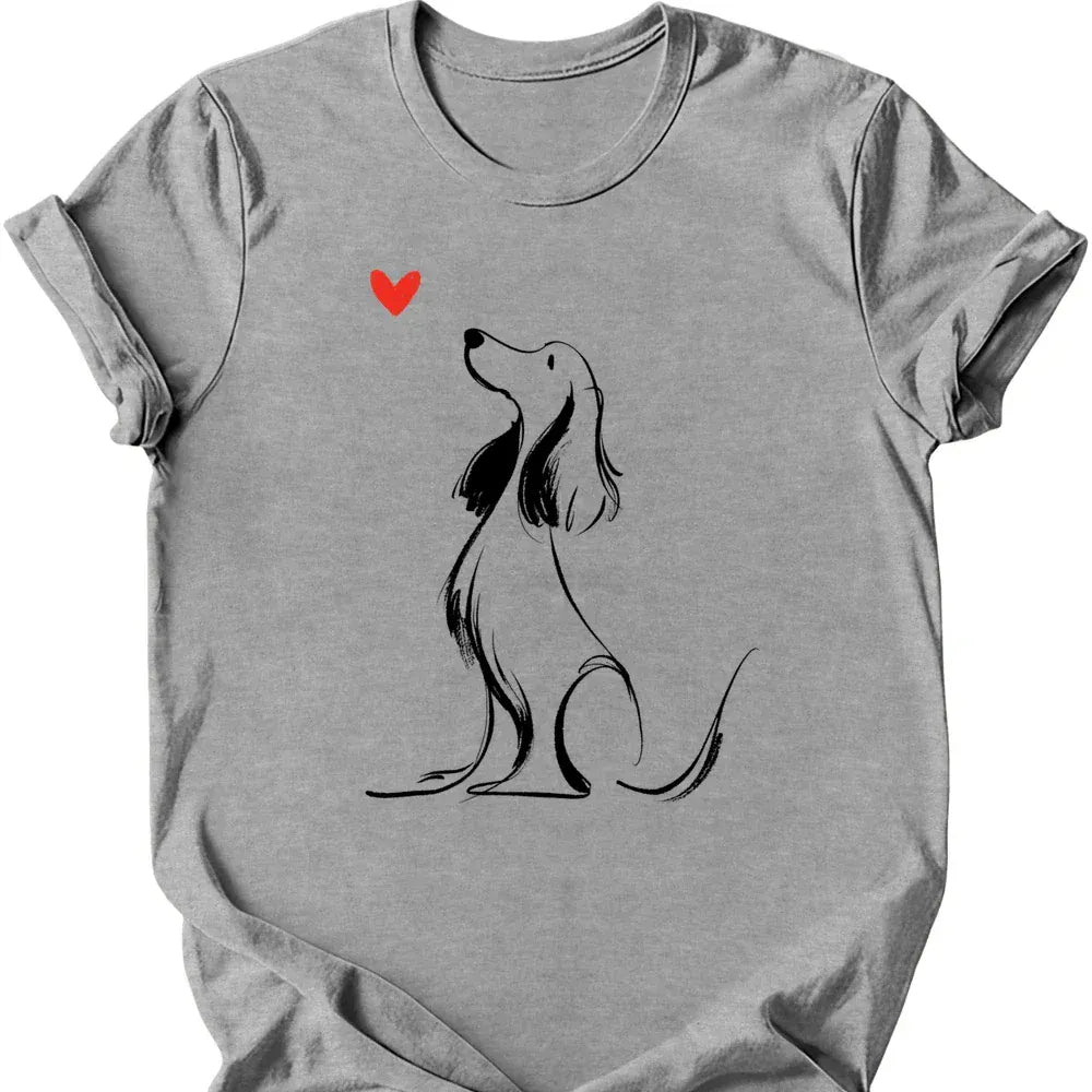 Cocker Spaniel sketch tee sport grey