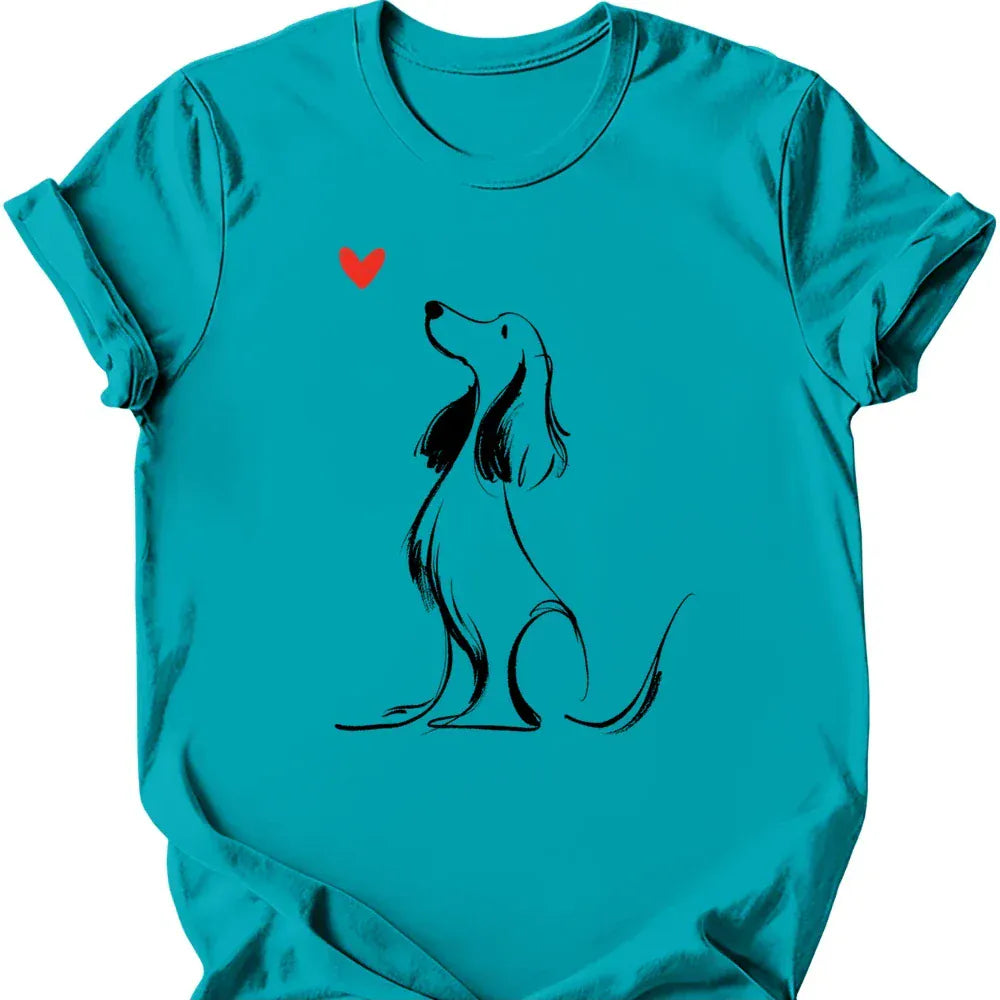 Cocker Spaniel sketch tee tropical blue