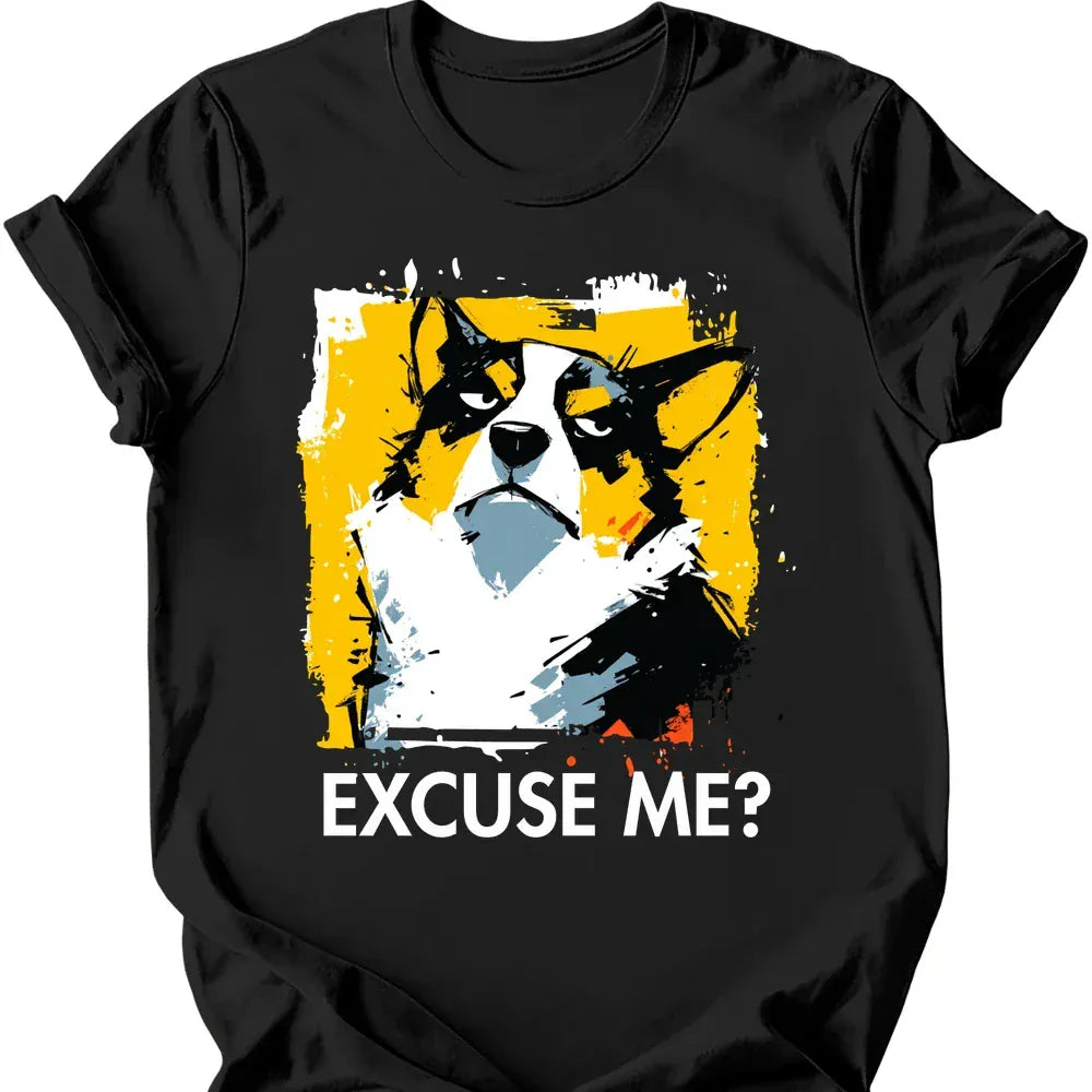 Corgi excuse me tee black