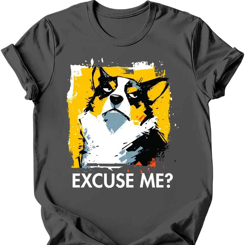 Corgi excuse me tee charcoal