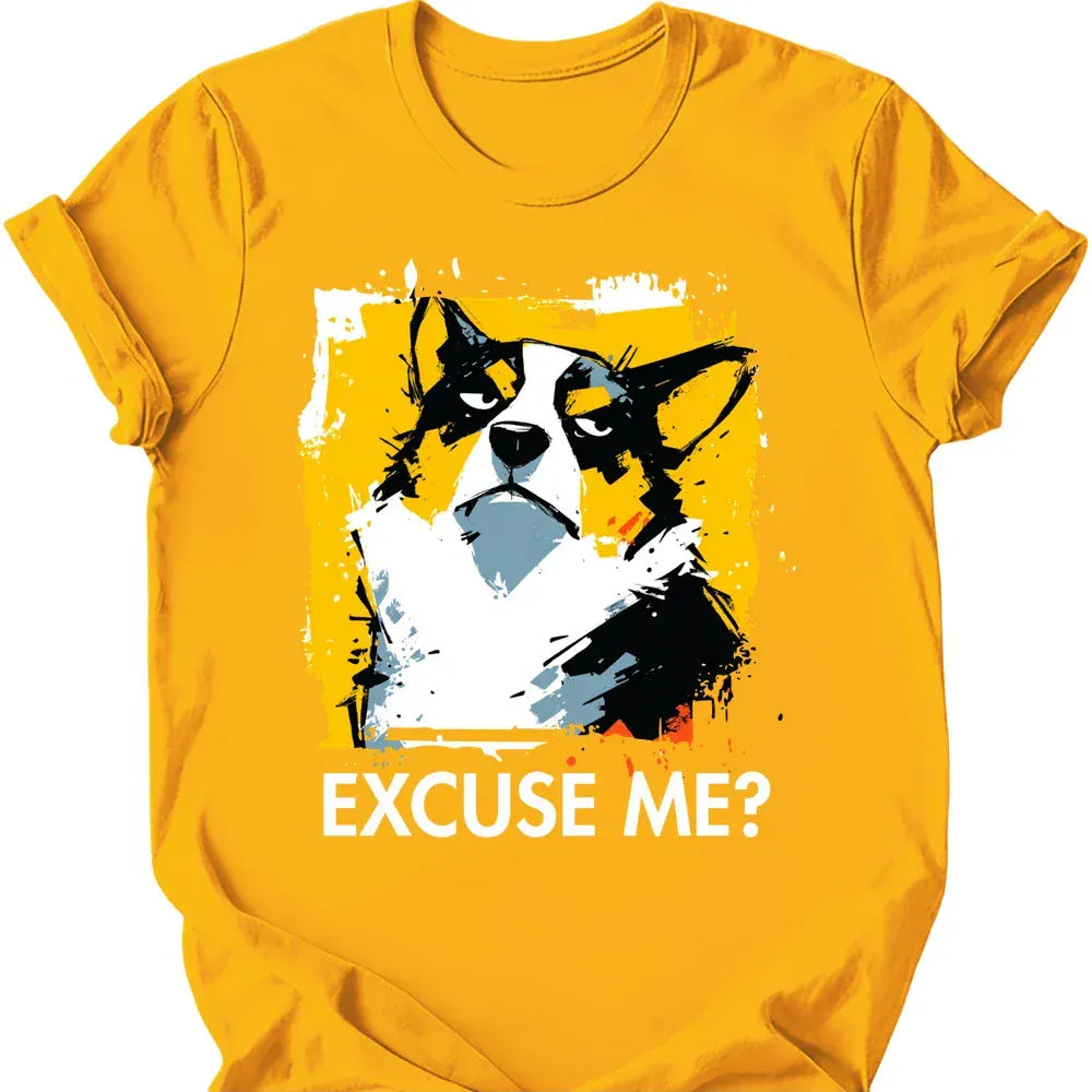Corgi excuse me tee gold