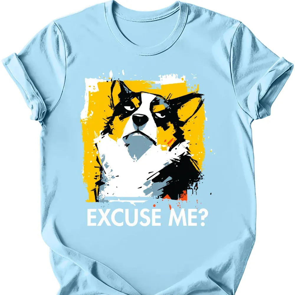 Corgi excuse me tee light blue