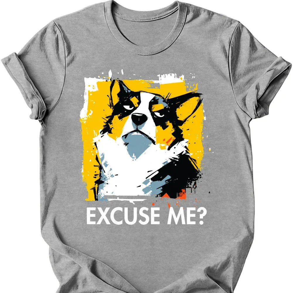Corgi excuse me tee sport grey