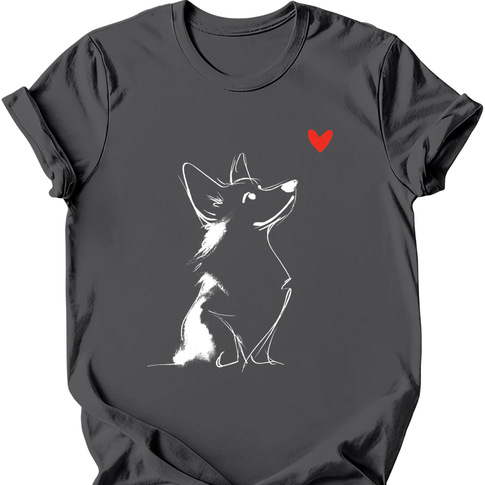Corgi sketch tee charcoal