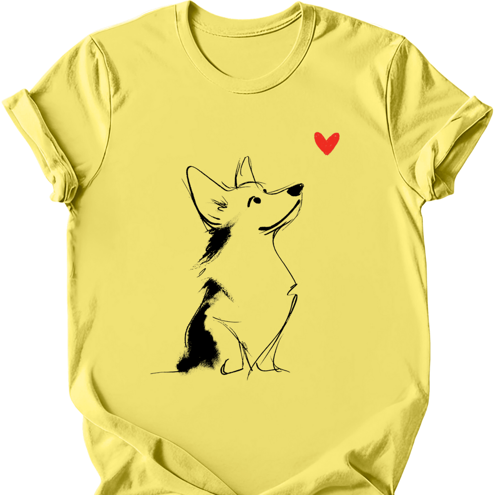 Corgi sketch tee cornsilk