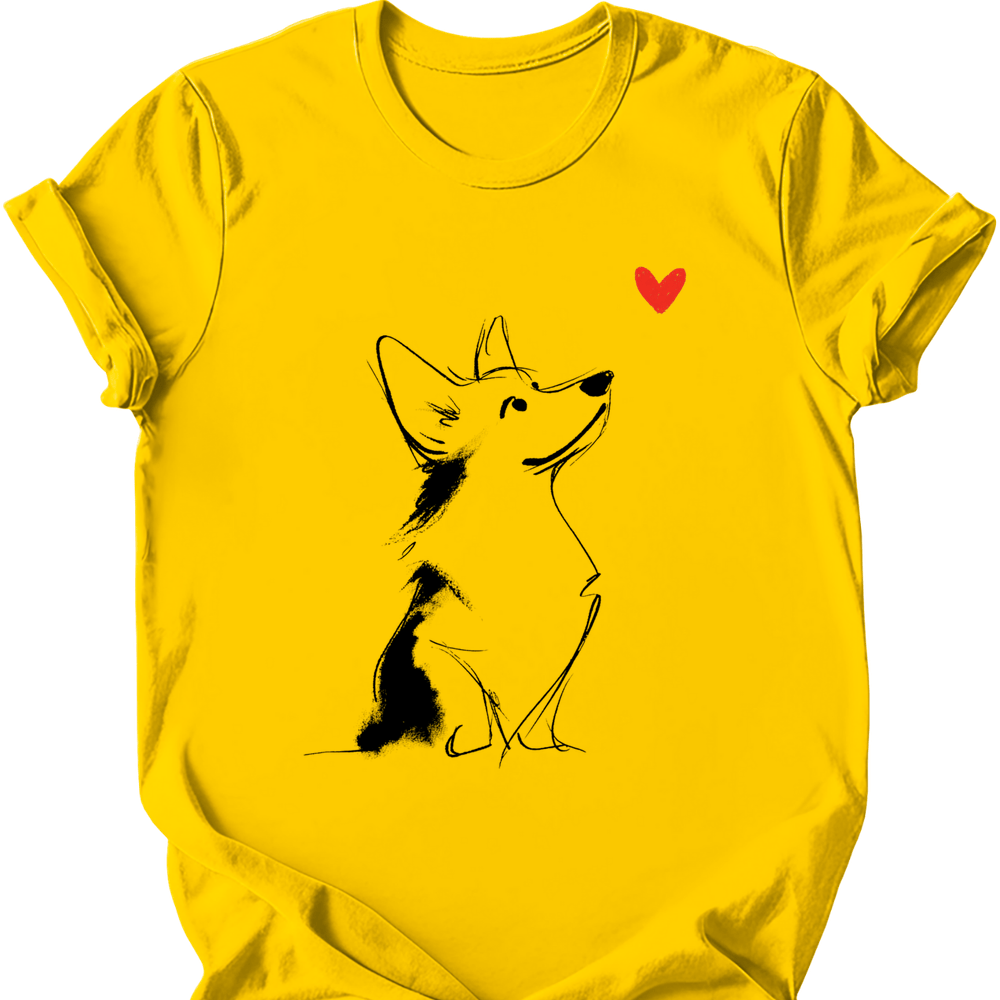 Corgi sketch tee daisy