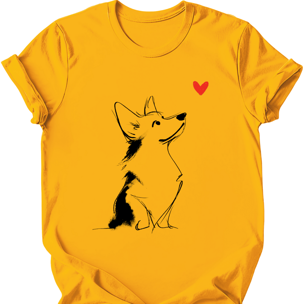 Corgi sketch tee gold
