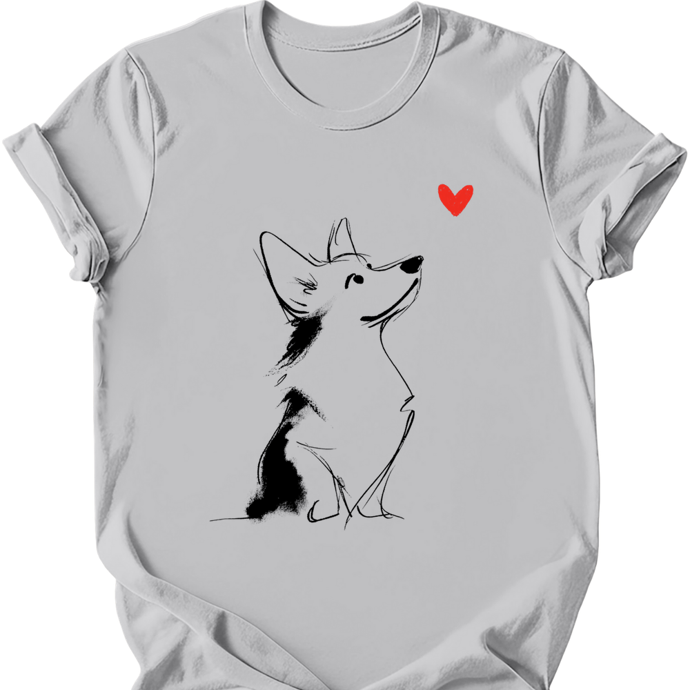 Corgi sketch tee ice grey
