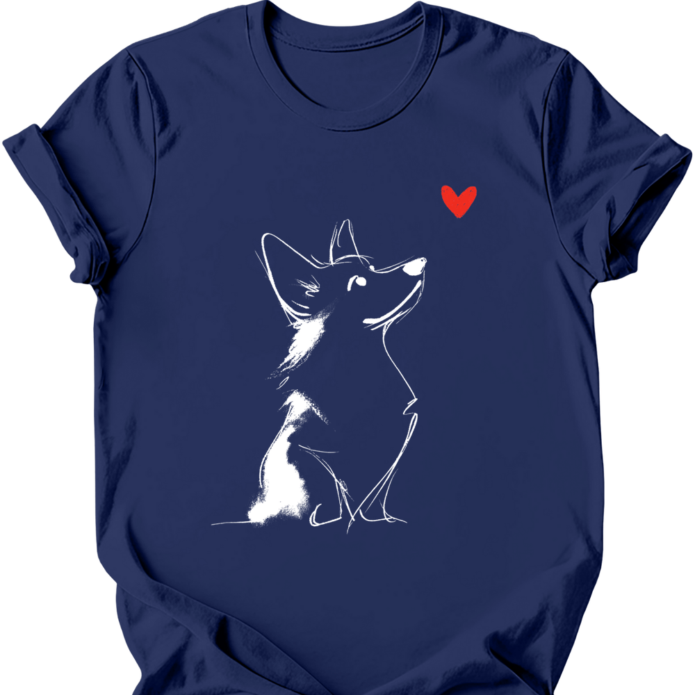 Corgi sketch tee navy