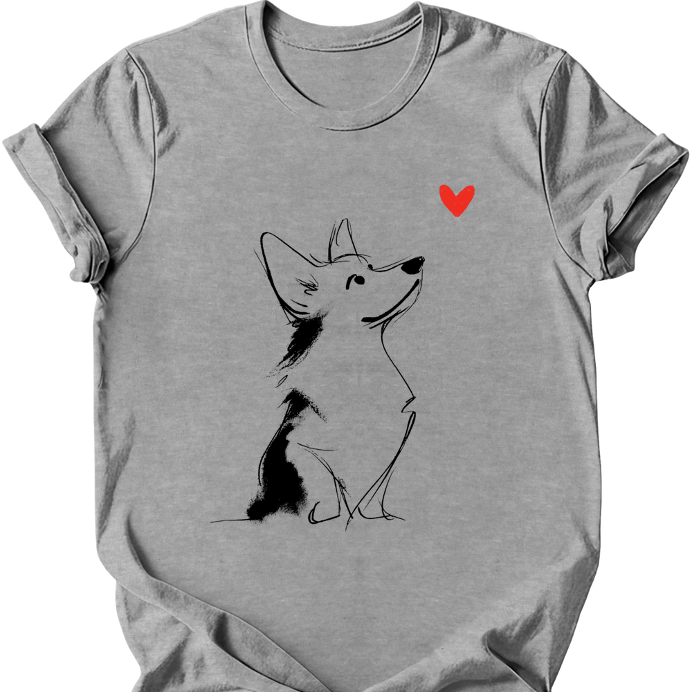 Corgi sketch tee sport grey