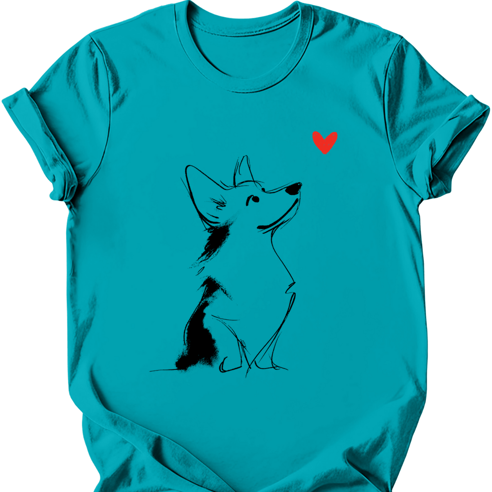 Corgi sketch tee tropical blue