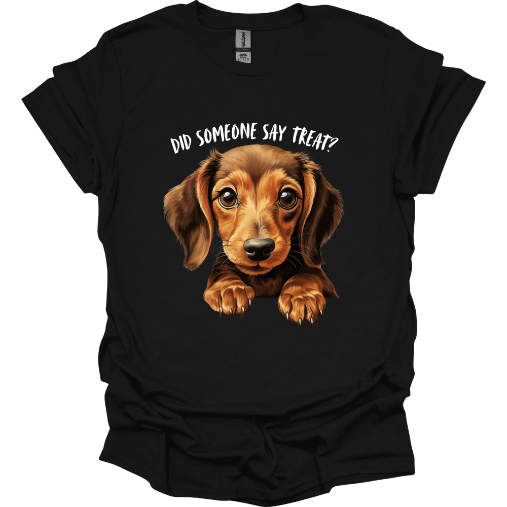 dachshund did someone say treat shirt black