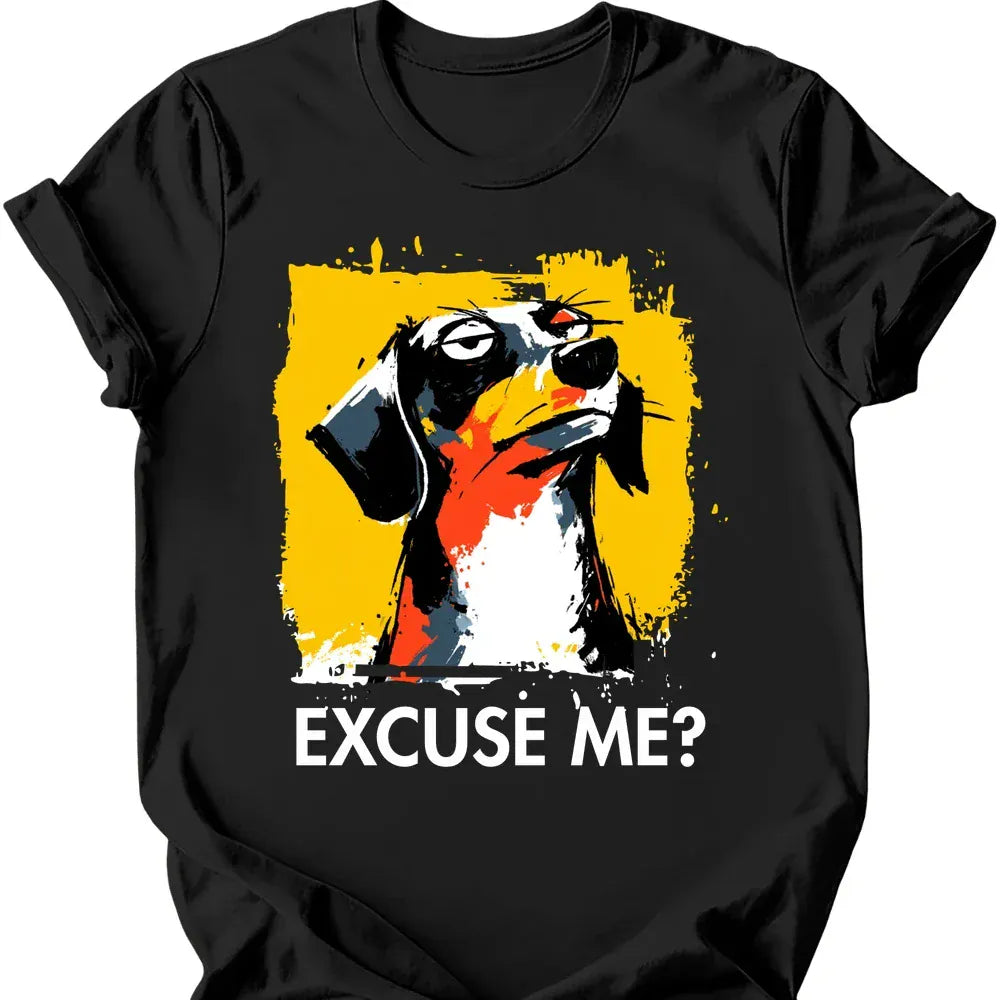 Dachshund excuse me tee black