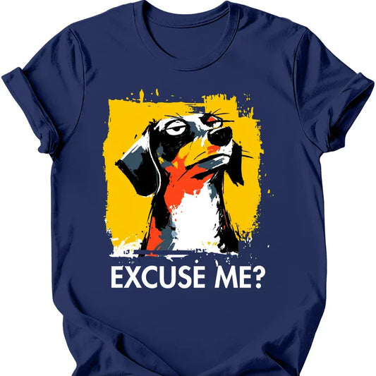 Dachshund excuse me tee navy