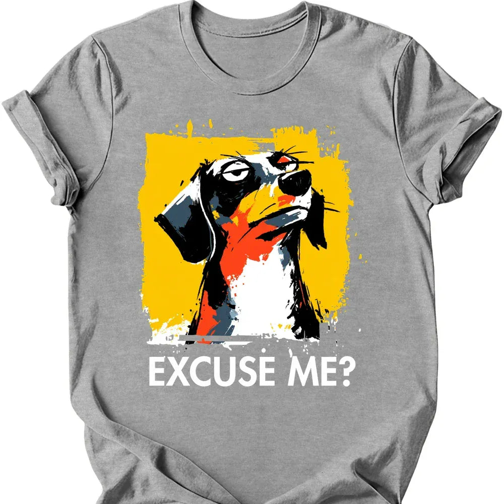Dachshund excuse me tee sport grey