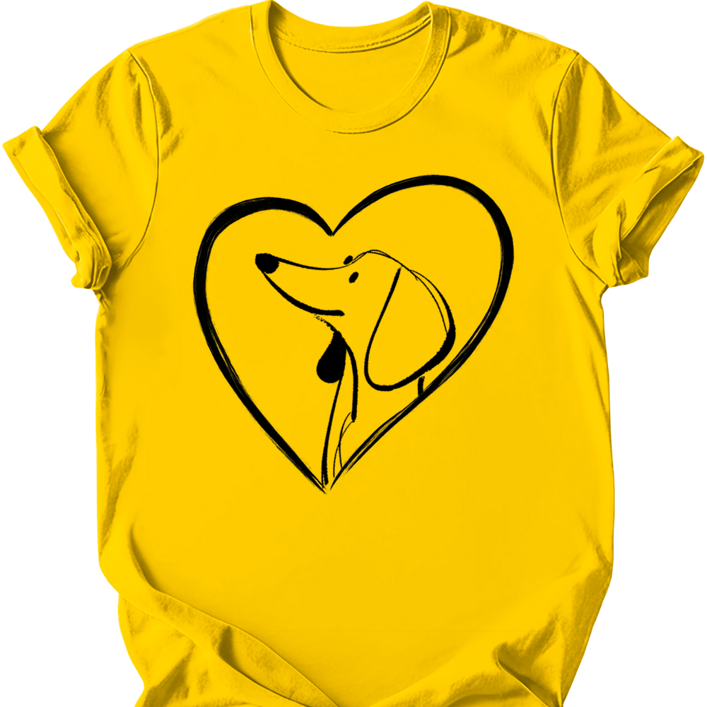 Dachshund heart dog tee daisy