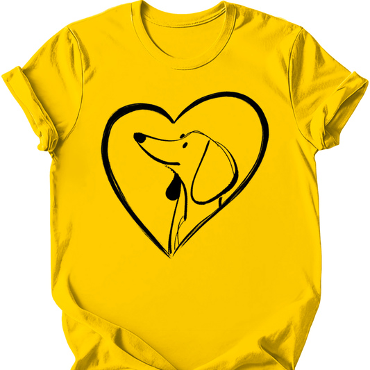 Dachshund heart dog tee daisy