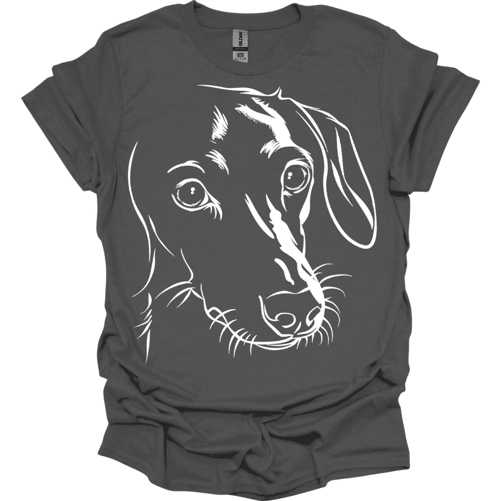 dachshund line art shirt charcoal