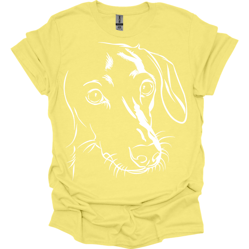 dachshund line art shirt cornsilk