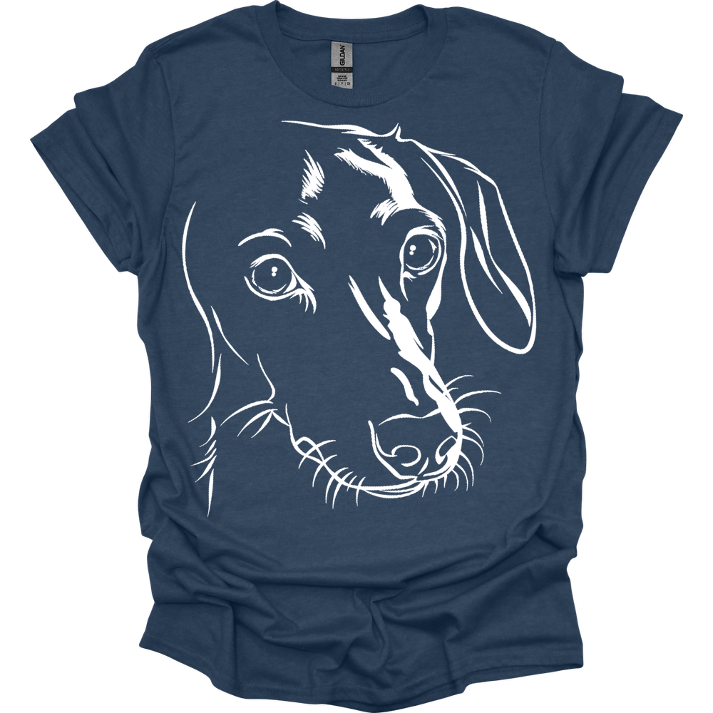 dachshund line art shirt heather navy