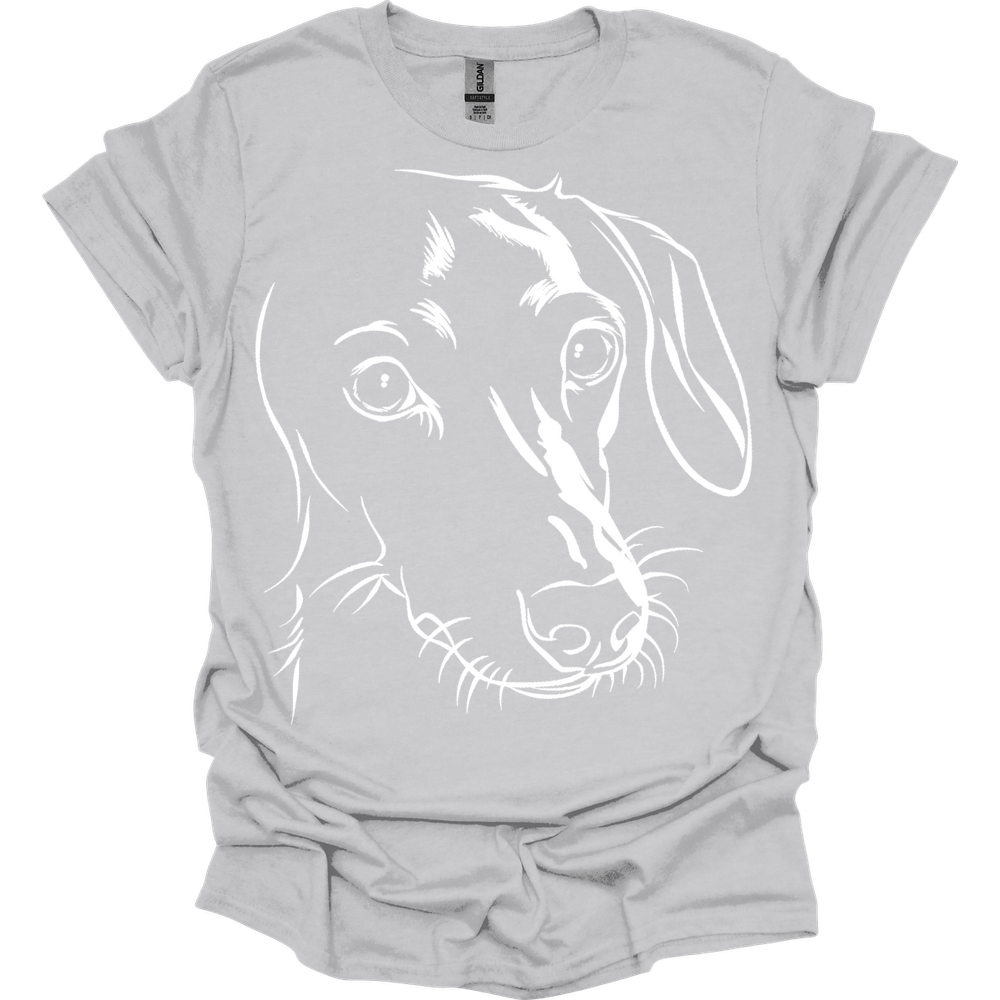dachshund line art shirt ice grey