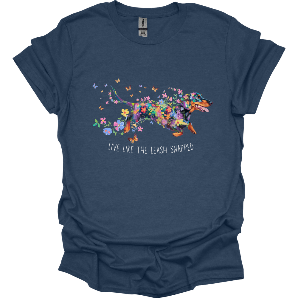 dachshund live like the leash snapped shirt heather navy