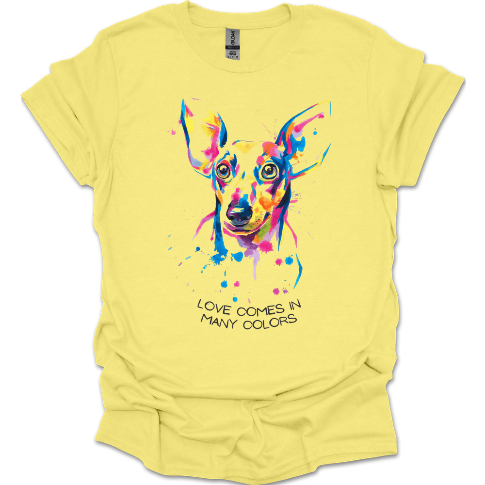 dachshund love comes in many colors shirt cornsilk