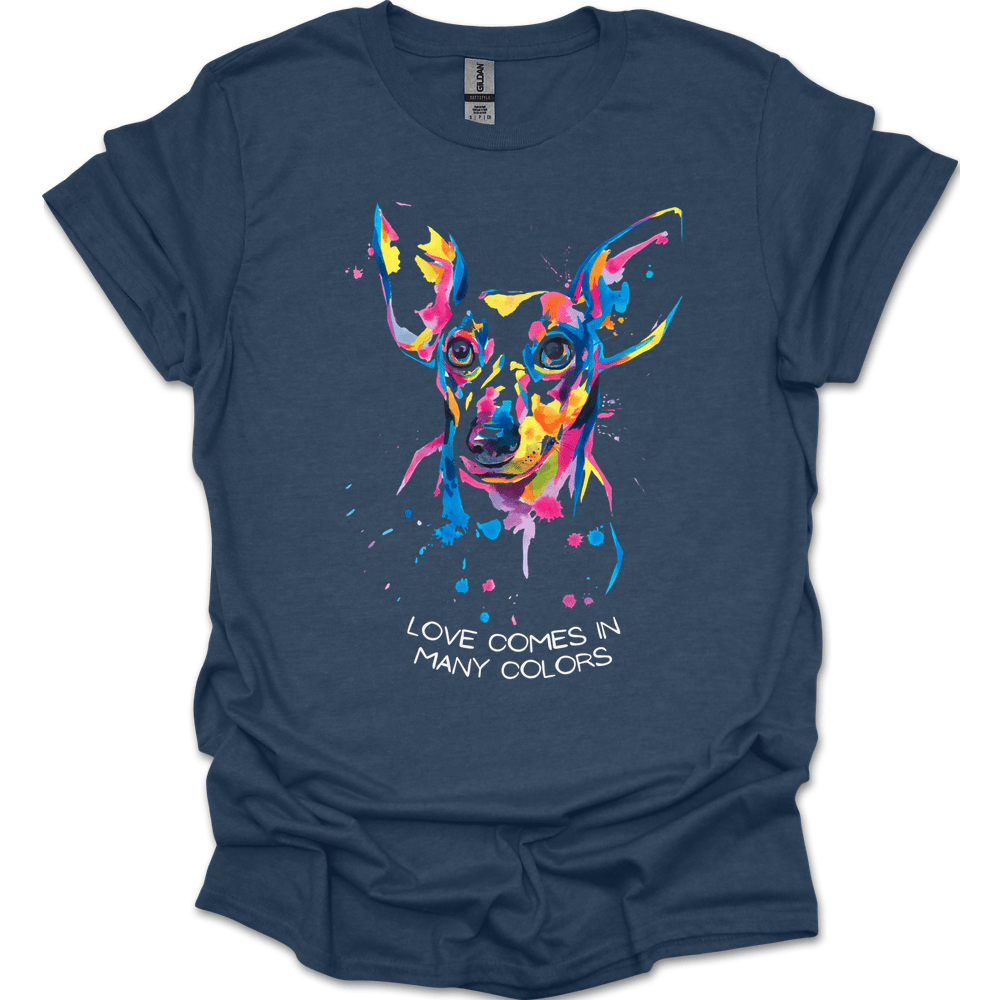 dachshund love comes in many colors shirt heather navy