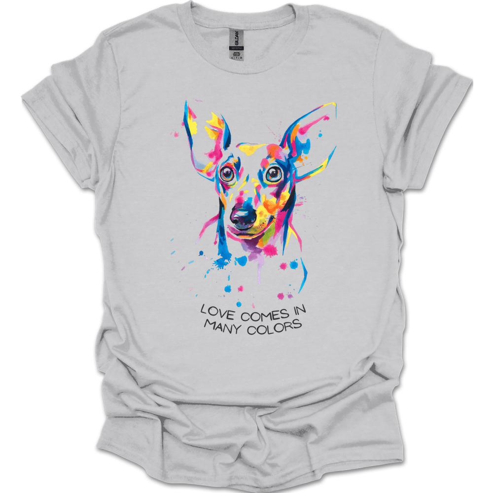 dachshund love comes in many colors shirt ice grey