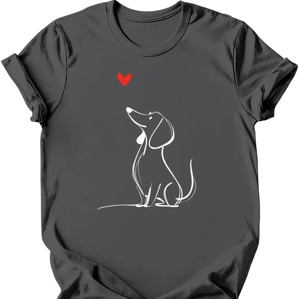 Dachshund sketch tee charcoal